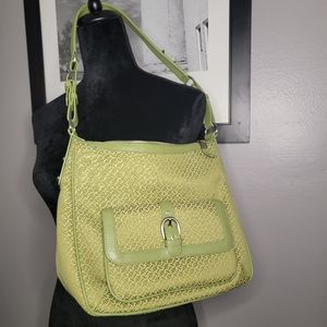 Talbots Green Fabric Shoulder bag Handbag Purse